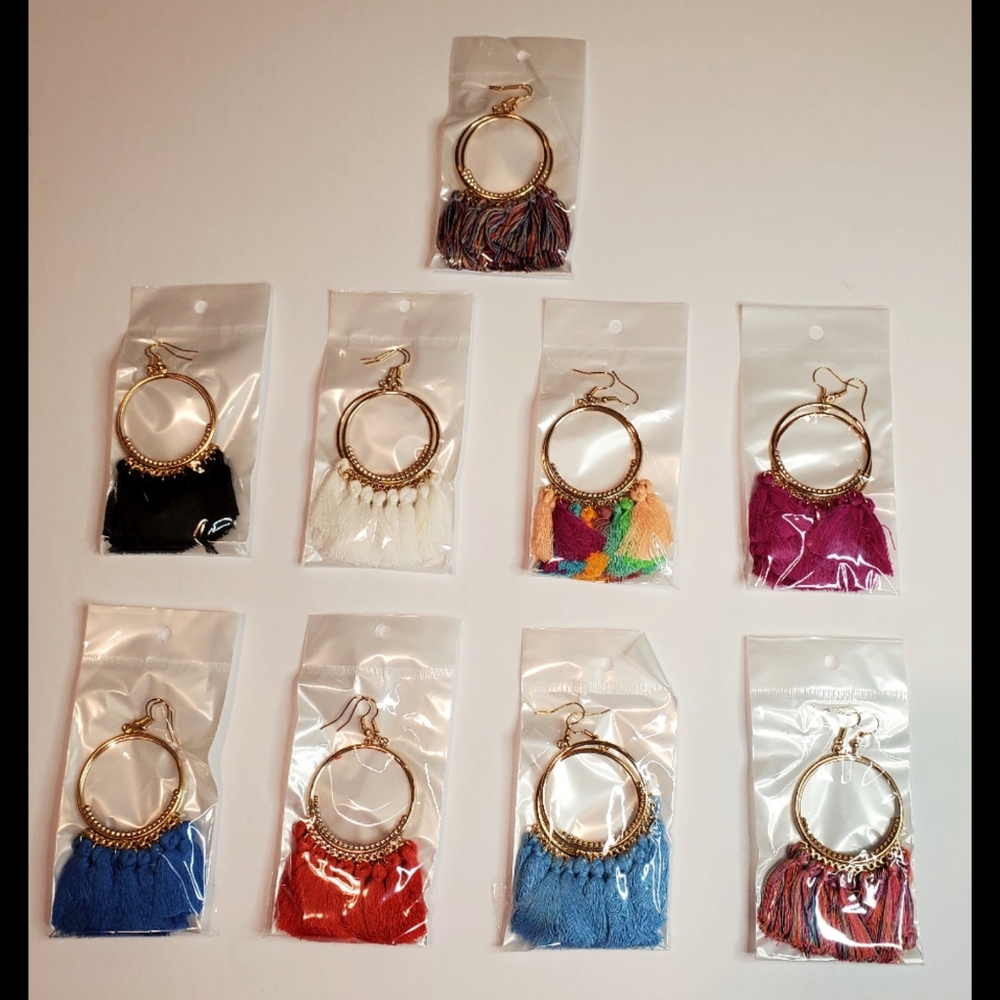 HOOP DANGLE COSTUME EARRINGS